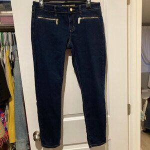 MICHAEL KORS Women's Blue Jeans Skinny with Zippers in Pocket Fronts SIZE 6